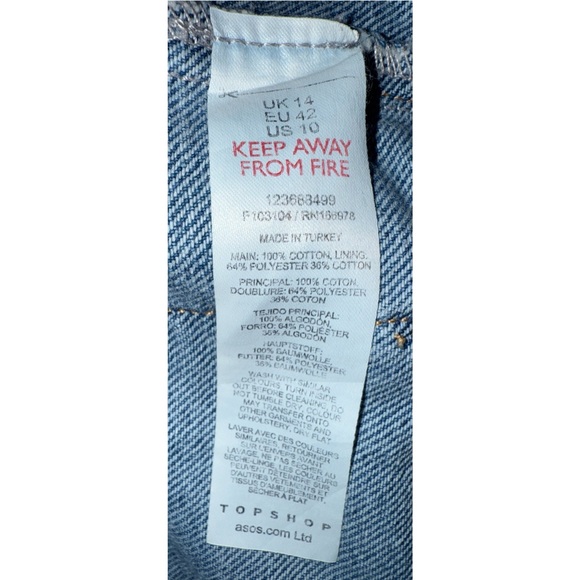 TOPSHOP - Denim Mini Skirt with Pockets - Size 10 - Picture 5 of 7